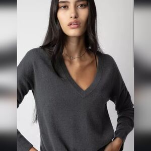 cashmere Zadig & Voltaire sweater deconstructed stitch design slit wrist cuffs🤩